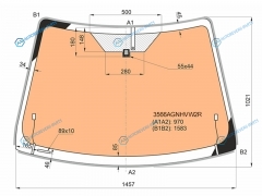 3566AGNHVW2R Стекло лобовое с полным обогревом (широкий козырек) FORD FOCUS II 345D 05-11