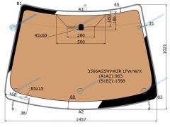 3566AGSHVW2R LFWWX Стекло лобовое с полным обогревом (широкий козырек) FORD FOCUS II 345D 05-11