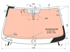 8612AGSHMVZ95 Стекло лобовое с полным обогревом + дд (сборка Калуга Мексика) VOLKSWAGEN JETTA 4D SED 15-18