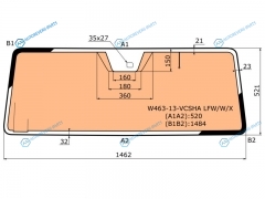 W463-13-VCSHA LFWWX Стекло лобовое с полным обогревом + дд антенна в резинку MERCEDES-BENZ G-CLASS W463 12-