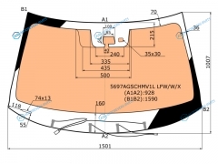 5697AGSCHMV1L LFWWX Стекло лобовое с полным обогревом + дд камера MITSUBISHI OUTLANDER 15-20