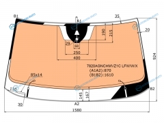7820AGNCHMVZ1C LFWWX Стекло лобовое с полным обогревом + дд камера SKODA KODIAQ 17-