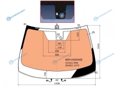 6091AGSHMZ Стекло лобовое с полным обогревом + дд NISSAN X-TRAIL 14-18