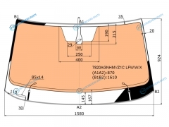 7820AGNHMVZ1C LFWWX Стекло лобовое с полным обогревом + дд SKODA KODIAQ 17-
