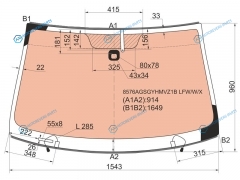 8576AGSGYHMVZ1B LFWWX Стекло лобовое с полным обогревом + дд VOLKSWAGEN TOUAREGPORSCHE CAYENNE 02-10