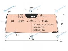 5327AGNBLAHM1B LFWWX Стекло лобовое с полным обогревом + дд в резинку MERCEDES-BENZ G-CLASS W463 35D 97-12