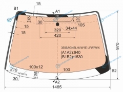 3556AGNBLHVW1E LFWWX Стекло лобовое с полным обогревом FORD FOCUS (I)345D 98-05