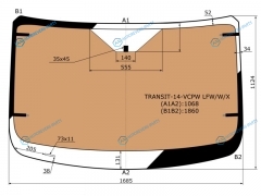 TRANSIT-14-VCPW LFWWX Стекло лобовое с полным обогревом FORD TRANSIT (низкаясредняя крыша) 13-