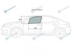 CI-C4-10 FDLH Стекло переднее левое опускное CITROEN C4 45D 10-