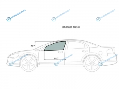 DD09851 FDLH Стекло переднее левое опускное CHRYSLER SEBRINGDODGE STRATUS 4D 00-06  VOLGA SIBER 08-10