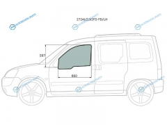 2724LCLV2FD FDLH Стекло переднее левое опускное CITROEN BERLINGO 96-11PEUGEOT PARTNER 96-11