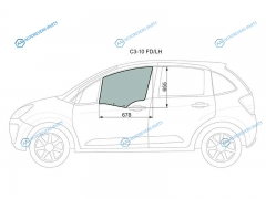 C3-10 FDLH Стекло переднее левое опускное CITROEN C3 5D HBK 10-16