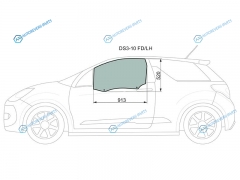 DS3-10 FDLH Стекло переднее левое опускное CITROEN DS3 3D HBK 10-16