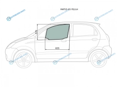 MATIZ-05 FDLH Стекло переднее левое опускное DAEWOO MATIZ IICHEVROLET SPARK 5D HBK 05-10