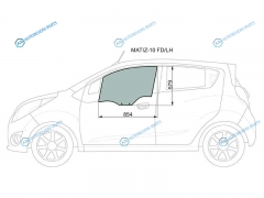 MATIZ-10 FDLH Стекло переднее левое опускное DAEWOO MATIZ III CREATIVE 09-11CHEVROLET SPARK 10-