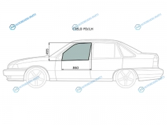 CIELO FDLH Стекло переднее левое опускное DAEWOO NEXIA 95-16
