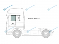 4624LCLL2FD VFDLH Стекло переднее левое опускное DAF 95(PEGASO TRONER)TE47 88-08