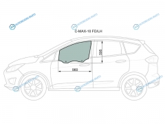 C-MAX-10 FDLH Стекло переднее левое опускное FORD C-MAX MPV 10-