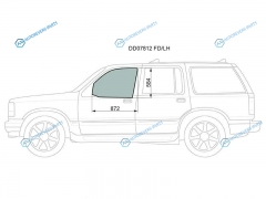 DD07812 FDLH Стекло переднее левое опускное FORD EXPLORER 5D 91-97