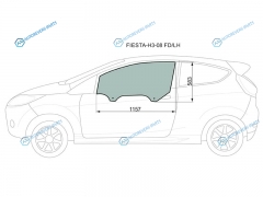 FIESTA-H3-08 FDLH Стекло переднее левое опускное FORD FIESTA 3D 08-