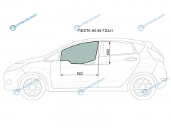 FIESTA-H5-08 FDLH Стекло переднее левое опускное FORD FIESTA 5D 08-