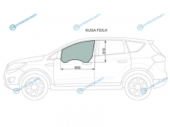 KUGA FDLH Стекло переднее левое опускное FORD 08-12