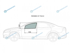 MONDEO-07 FDLH Стекло переднее левое опускное FORD MONDEO 45D 07-14
