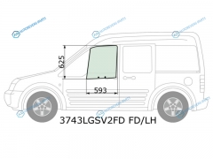 3743LGSV2FD FDLH Стекло переднее левое опускное FORD TOURNEO TRANSIT CONNECT 02-13