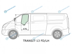 TRANSIT-13 FDLH Стекло переднее левое опускное FORD TRANSIT CUSTOM VAN 13-