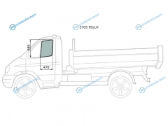 2705 FDLH Стекло переднее левое опускное GZ GZLСобольБаргузинВалдай 27053302 96-