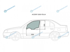 ACCENT-2000 FDLH Стекло переднее левое опускное HYUNDAI ACCENT (сборка Россия) 45D 00-12