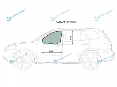 SANTAFE-05 FDLH Стекло переднее левое опускное HYUNDAI SANTA FE 06-12