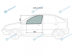 AVELLA FDLH Стекло переднее левое опускное KIA 45D 96-00