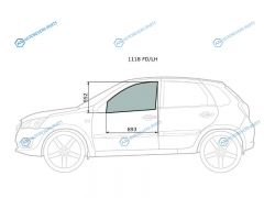 1118 FDLH Стекло переднее левое опускное LADA KALINA 45D SEDWGNHBK 04- GRANTA 11-