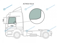 ACTROS FDLH Стекло переднее левое опускное MERCEDES-BENZ TRUCK 96-11