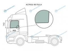 ACTROS-98 FDLH Стекло переднее левое опускное MERCEDES-BENZ ACTROS TRUCK 96-11
