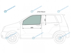JT44 FDLH Стекло переднее левое опускное MITSUBISHI DINGO 98-02MITSUBISHI DION 00-05HAFEI SIMBO 06-08