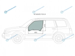 SF5A52D FDLH Стекло переднее левое опускное SUBARU FORESTER 97-02