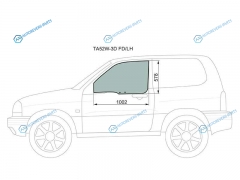TA52W-3D FDLH Стекло переднее левое опускное SUZUKI GRAND VITARAESCUDOCHEVROLET TRACKER 3D 97-05