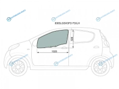 8363LGSH3FD FDLH Стекло переднее левое опускное TOYOTA AYGOPEUGEOT 107CITROEN C1 3D 05-14
