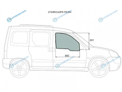 2724RCLV2FD FDRH Стекло переднее правое опускное CITROEN BERLINGO 96-11PEUGEOT PARTNER 96-11