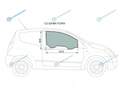 C2-3DHBK FDRH Стекло переднее правое опускное CITROEN C2 03-08