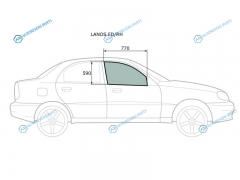 LANOS FDRH Стекло переднее правое опускное DAEWOO LANOSSHEVROLET LANOSZAZ CHANCE 45D 05-09