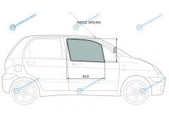 MATIZ VFDRH Стекло переднее правое опускное DAEWOO (Сборка Узбекистан) 01-15
