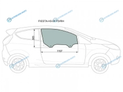 FIESTA-H3-08 FDRH Стекло переднее правое опускное FORD FIESTA 3D 08-