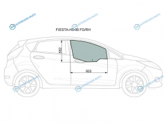 FIESTA-H5-08 FDRH Стекло переднее правое опускное FORD FIESTA 5D 08-