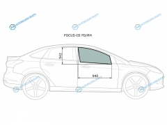 FOCUS-III FDRH Стекло переднее правое опускное FORD FOCUS III 45D HBK 11-19