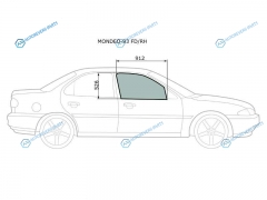 MONDEO-93 FDRH Стекло переднее правое опускное FORD MONDEO 45D 93-00