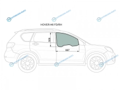 HOVER-H6 FDRH Стекло переднее правое опускное GREAT WALL HOVER H6 11-