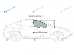 ELANTRA-06 FDRH Стекло переднее правое опускное HYUNDAI AVANTEELANTRA 06-10